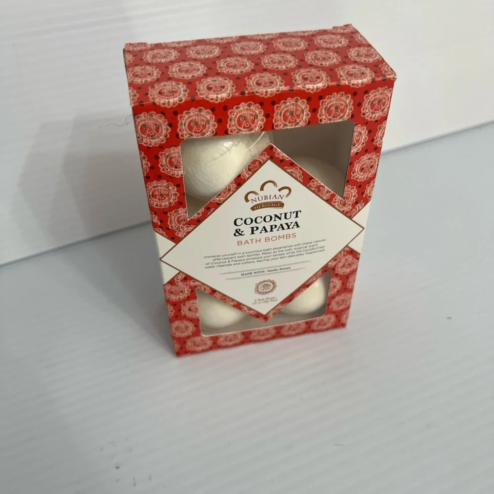 NUBIAN COCONUT & PAPAYA Bath Bombs pack of 5